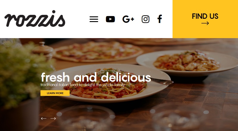 rozzis - เว็บไซต์ร้านอาหาร