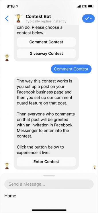 marketing tramite chatbot per concorsi