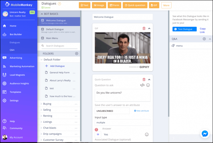 generatore di chatbot