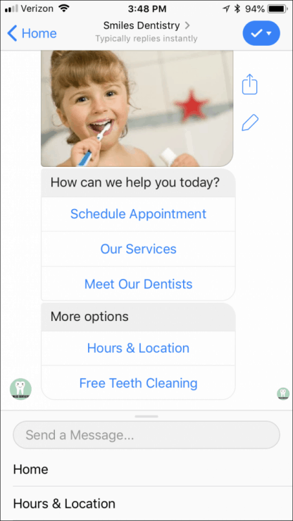 chatbot dello studio dentistico