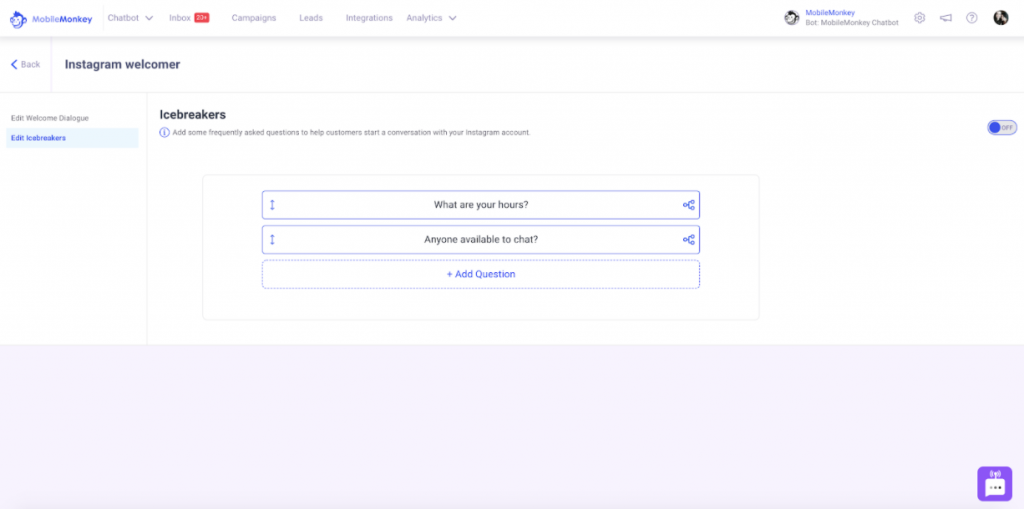 Instagram-Tools: Automatisierter FAQ-Bot