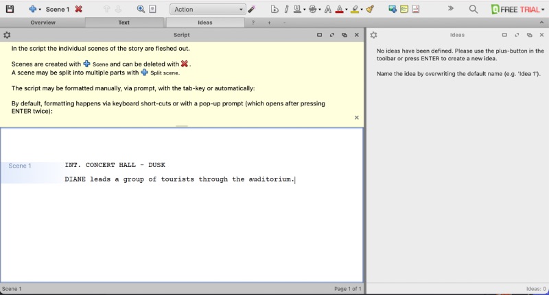 Documento iniziale nello screenshot di Drama Queen