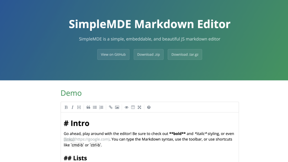 SimpleMDE yazılım dokümantasyon aracı
