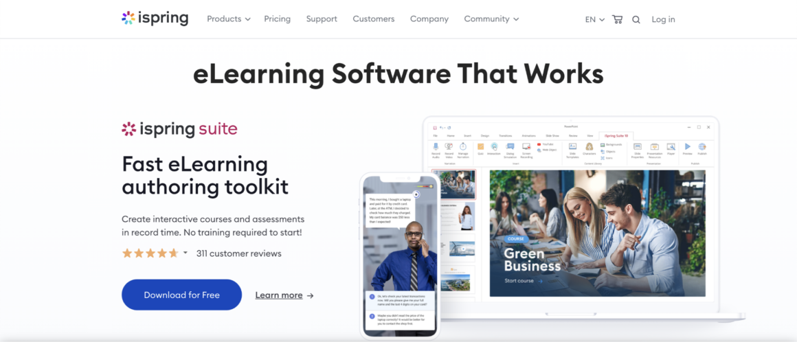 ispringインストラクショナルデザインソフトウェアプラットフォーム