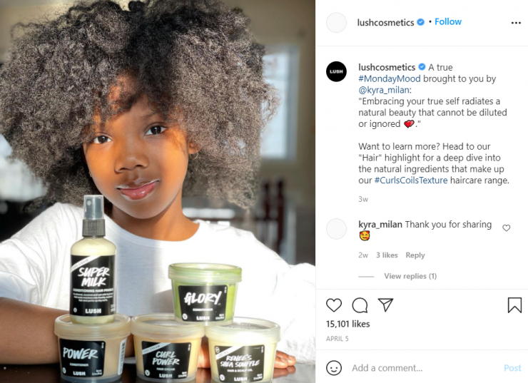 Caption senyum Lush untuk Instagram.