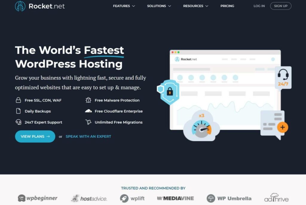 Rocket.net จัดการโฮสติ้ง WordPress