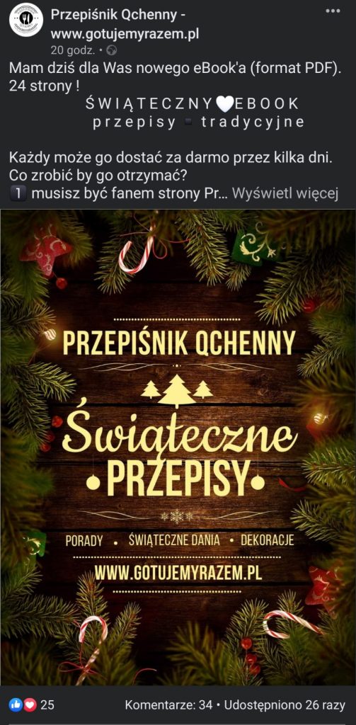 发布从 Przepisnik Qchenny 获得免费电子书的规则(圣诞食谱)