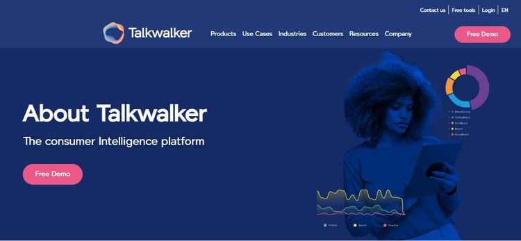 TalkWalkerのホームページのスクリーンショット。