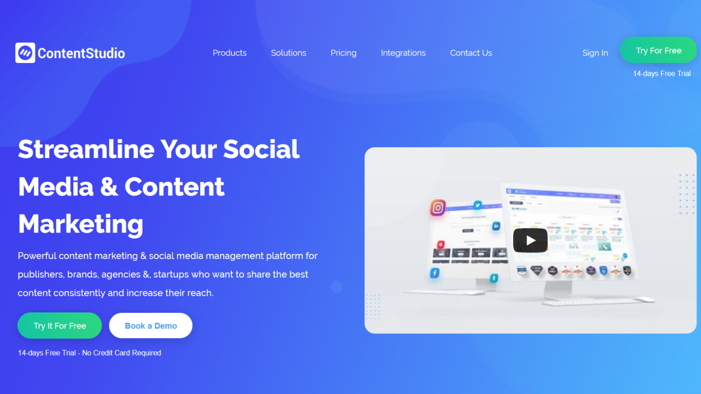 pagina de start contentstudio