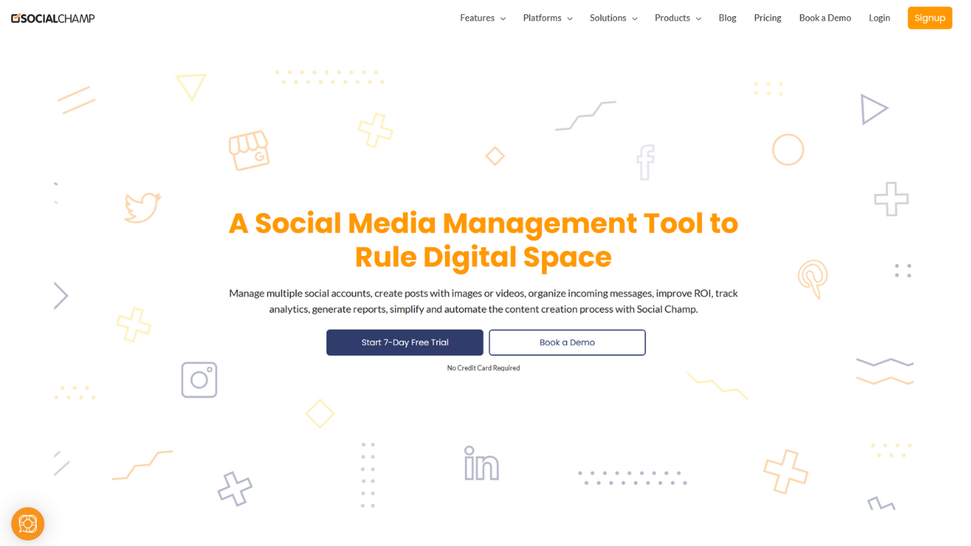pagina de start socialchamp