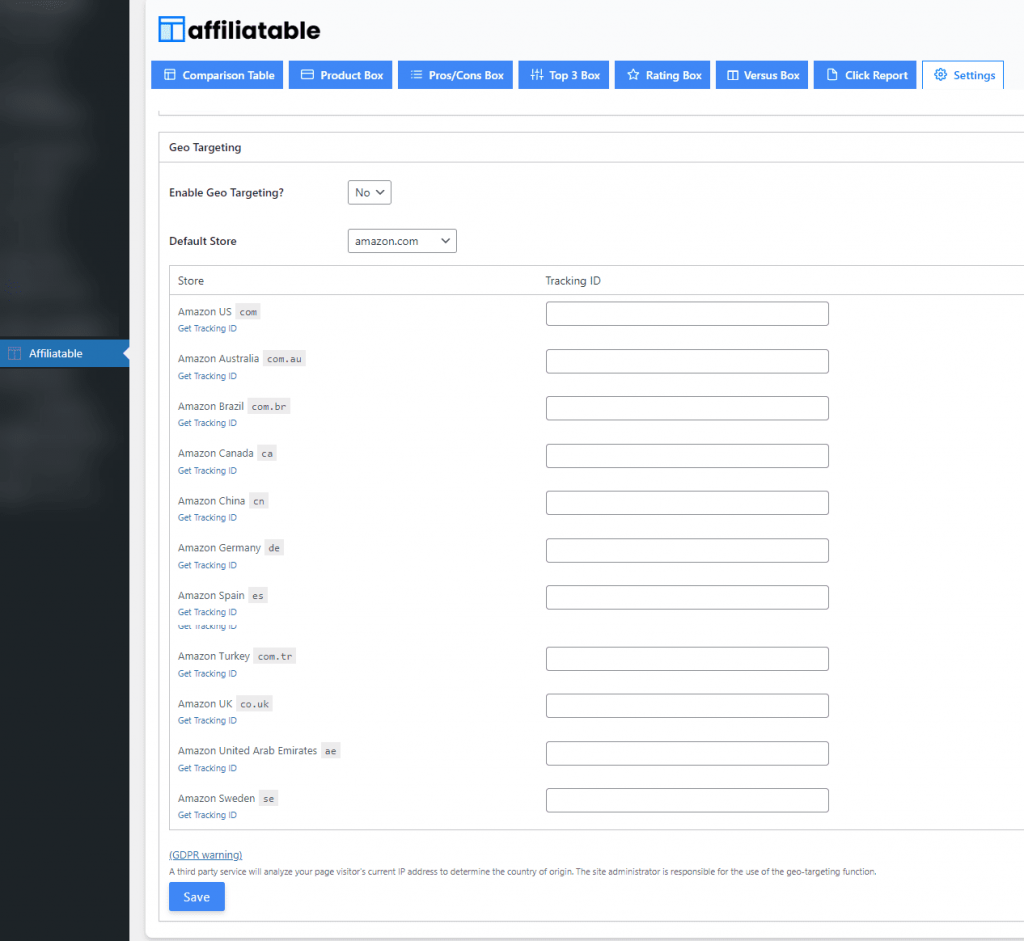附属的 WordPress 插件设置