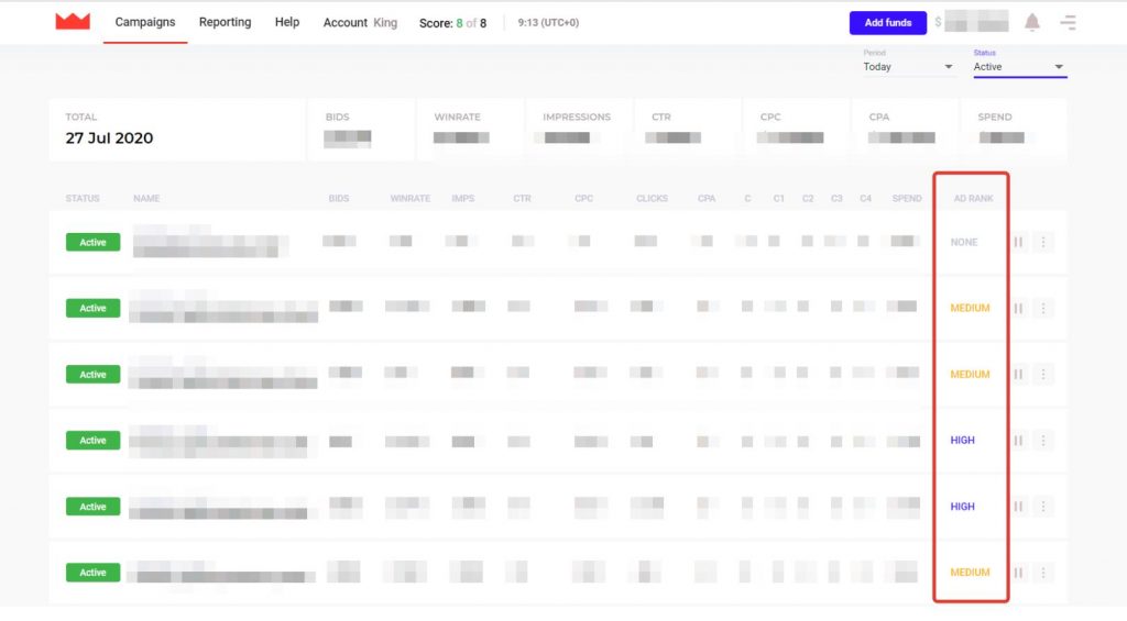 広告ランクは、広告がユーザーに表示されるかどうかを決定します。