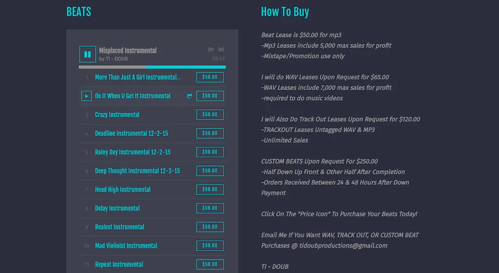 Beat Yapımcı Web Sitesi Tasarımı: 1 Şablon, 3 Yol