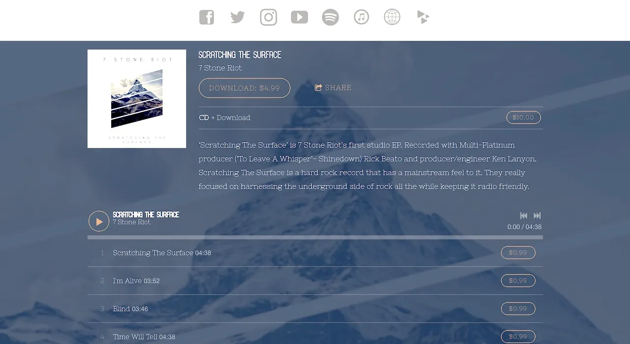 웹사이트 디자인 영감: 최고의 록 음악 웹사이트