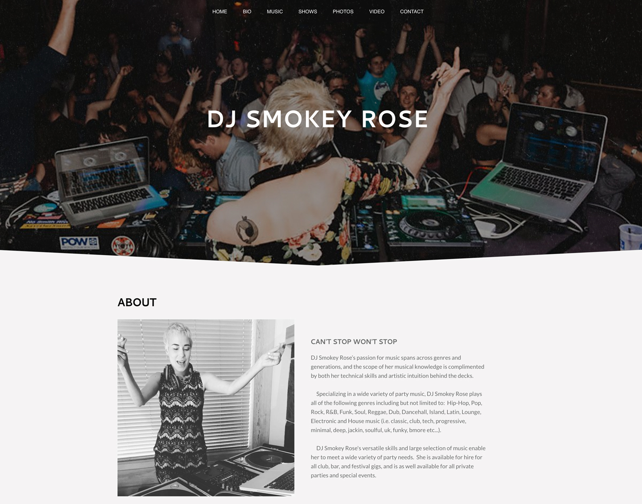 Inspirație pentru design site: Smokey Rose