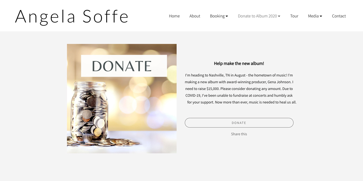 Band-Website-Design – Probieren Sie ein Trinkgeldglas aus