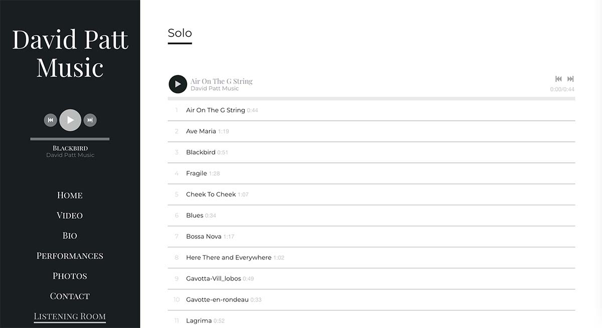 Cómo construir un sitio web de compositor de música - página de música