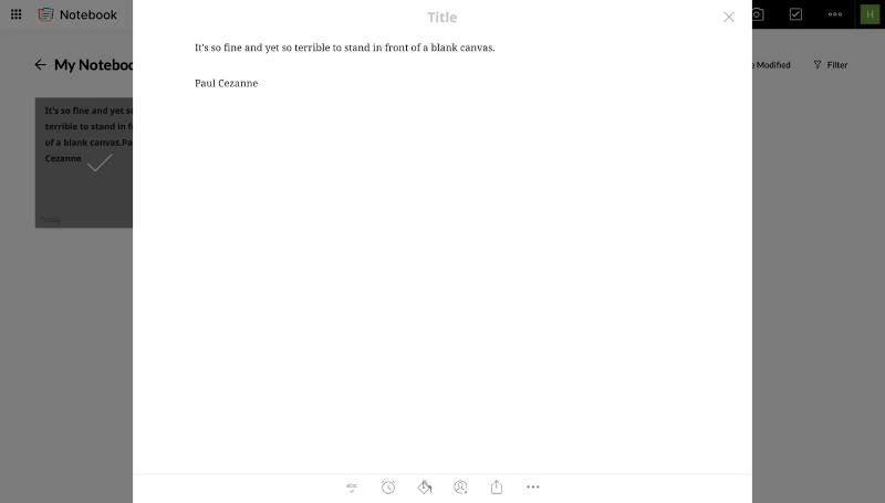 Zoho Notebook-Notizen-App-Screenshot
