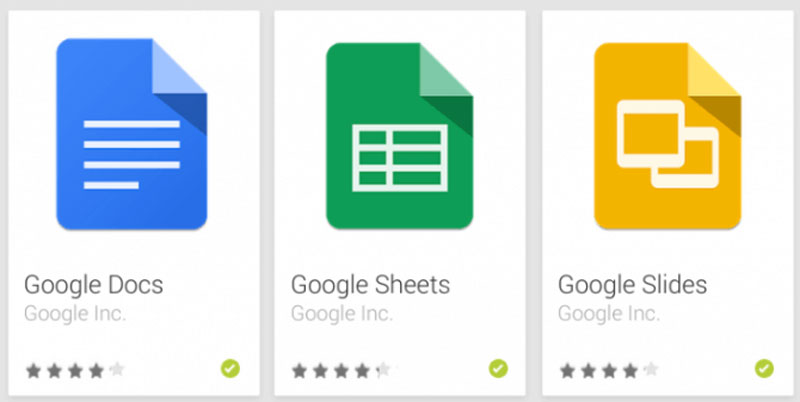 Documenti Google, Fogli, diapositive