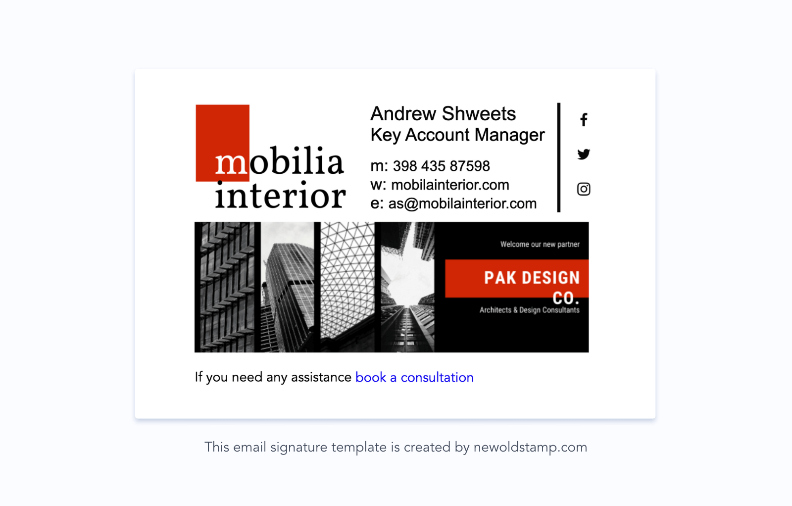 Exemplu de semnătură de e-mail cu un logo