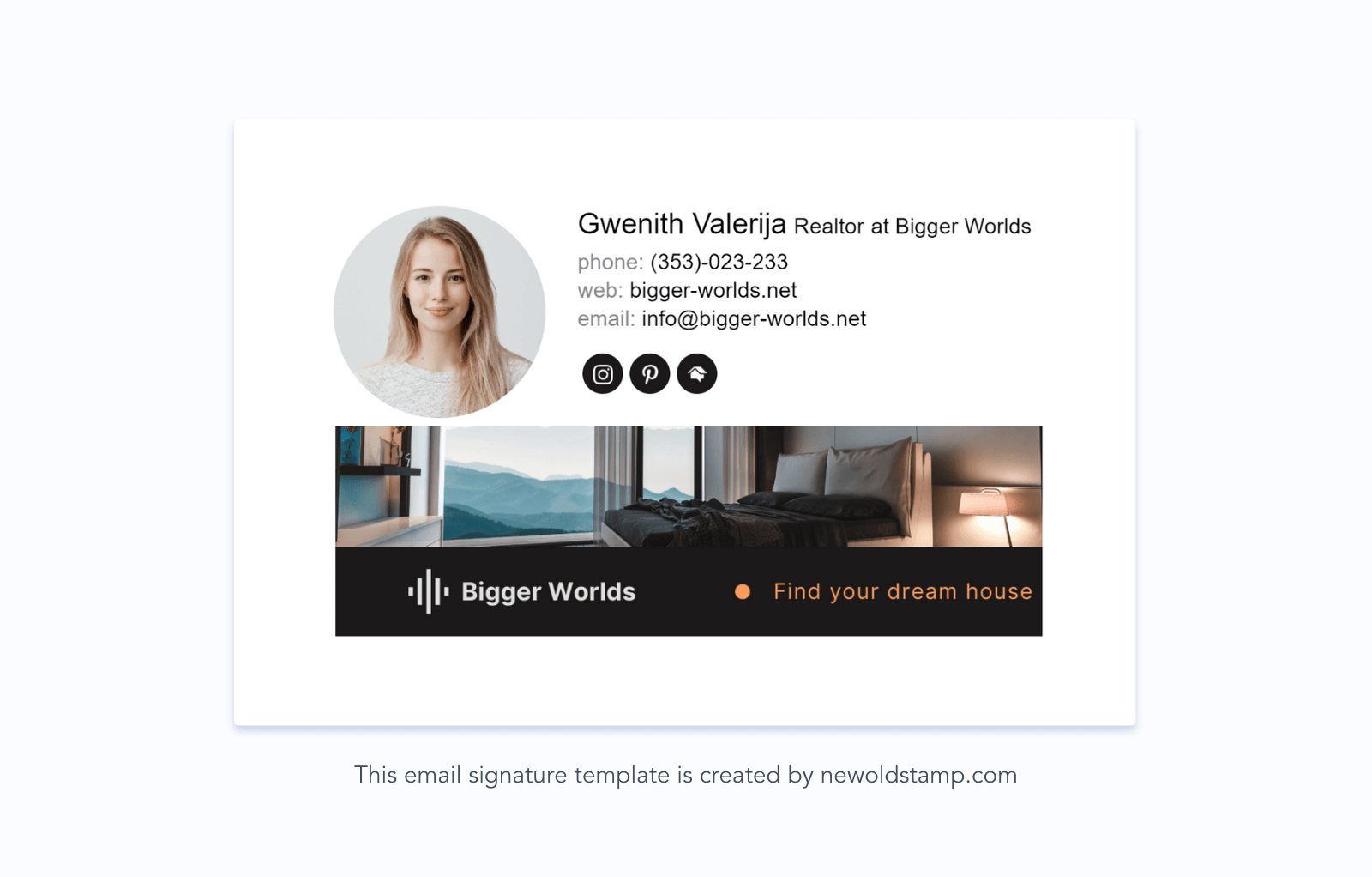 Exemplu de semnătură de e-mail pentru agent imobiliar