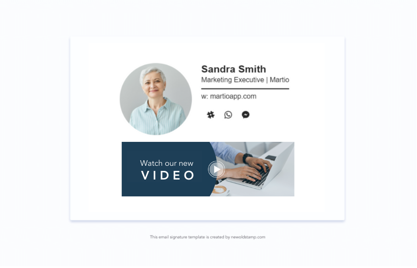 Semnătură prin e-mail de promovare video