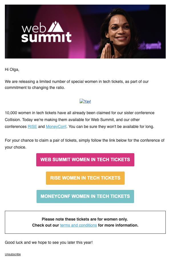 WebSummit 的特别优惠