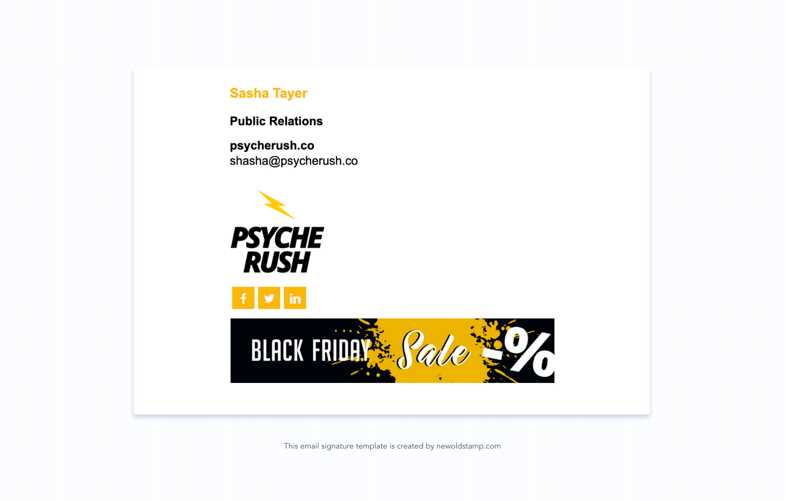 ลายเซ็นอีเมล Black Friday และ Cyber ​​Monday