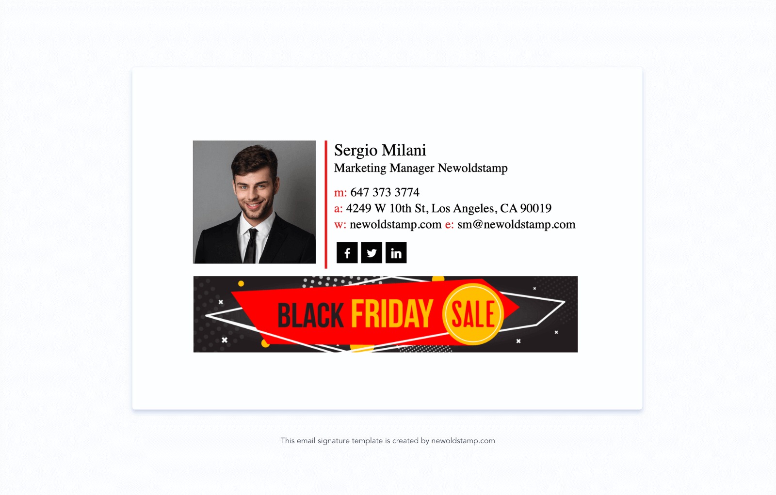 ลายเซ็นอีเมล Black Friday และ Cyber ​​Monday
