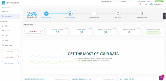 Trafficjunky-Dashboard