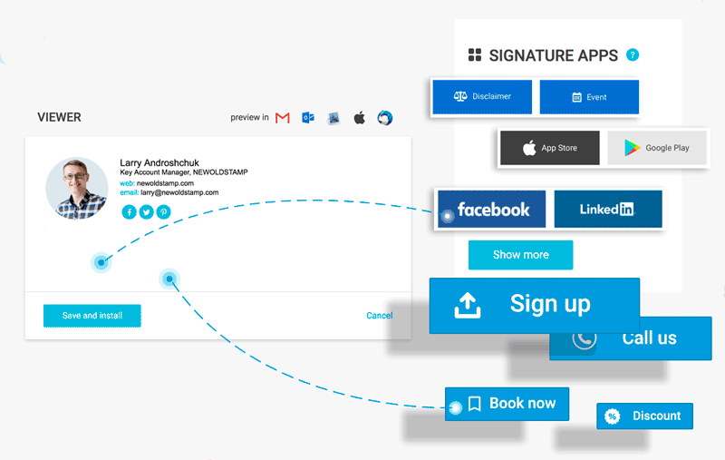 Pulsante CTA in una firma e-mail
