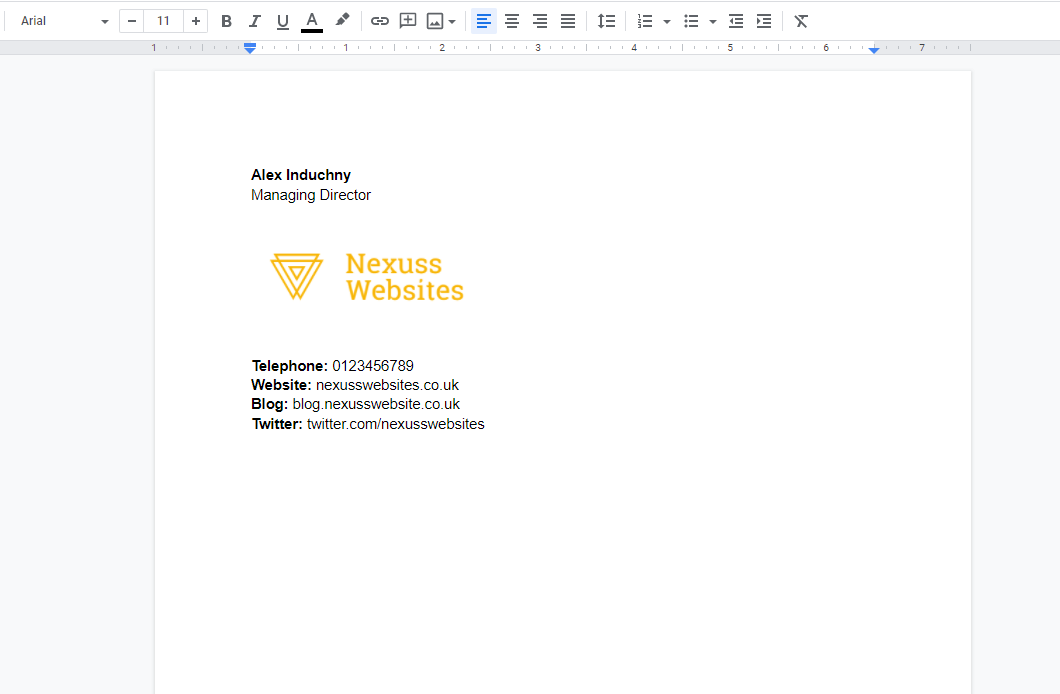ลายเซ็นอีเมลที่สร้างใน Microsoft Word