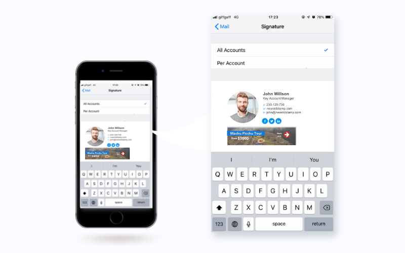Firma e-mail ottimizzata per dispositivi mobili