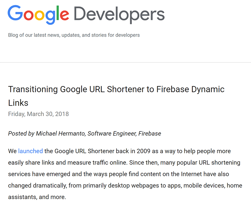 Penyingkat tautan Google dimatikan