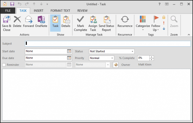 Tareas en Outlook