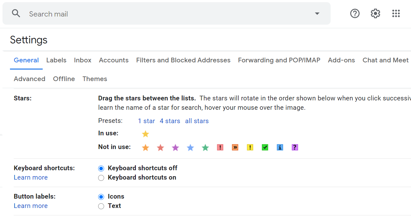 Yıldızlarla Gmail'de önceliği belirleyin