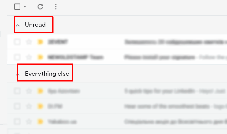 Gmail gelen kutusunda önce okunmamış e-posta