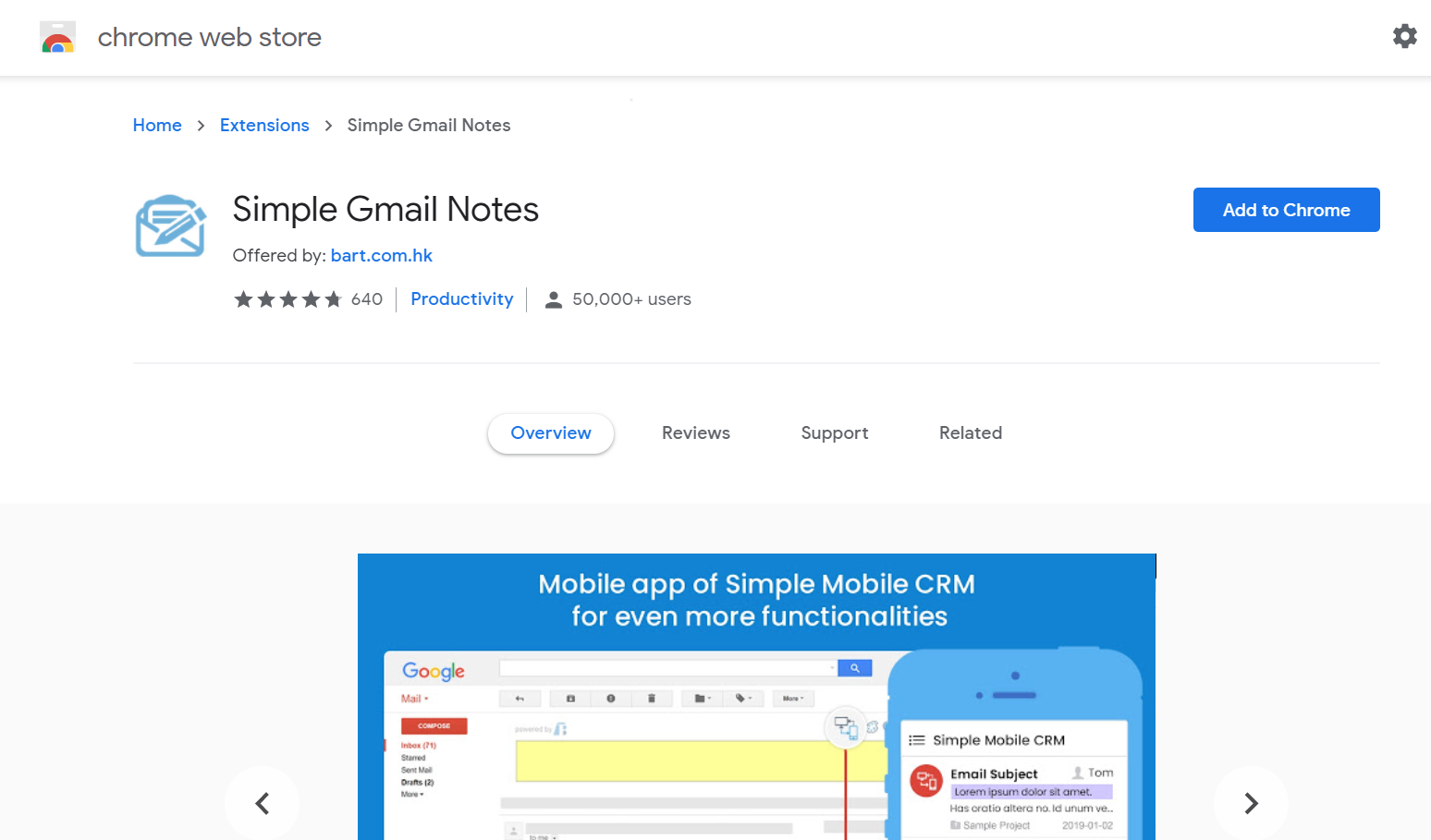 Basit Gmail notları uzantısı