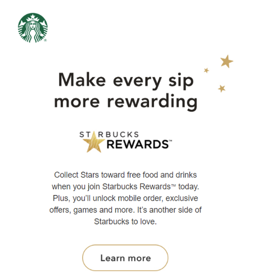 e-mail di Starbucks 2