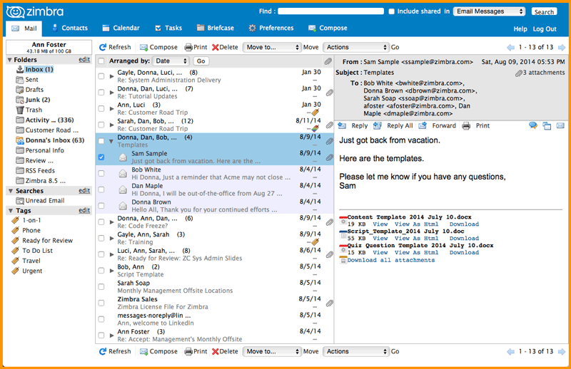 client de messagerie zimbra 2