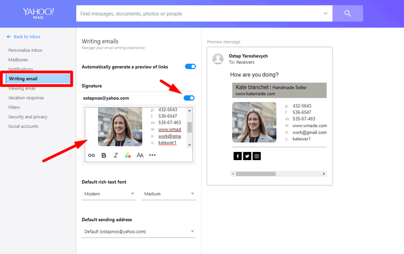 signature de courrier électronique Yahoo - NEWOLDSTAMP