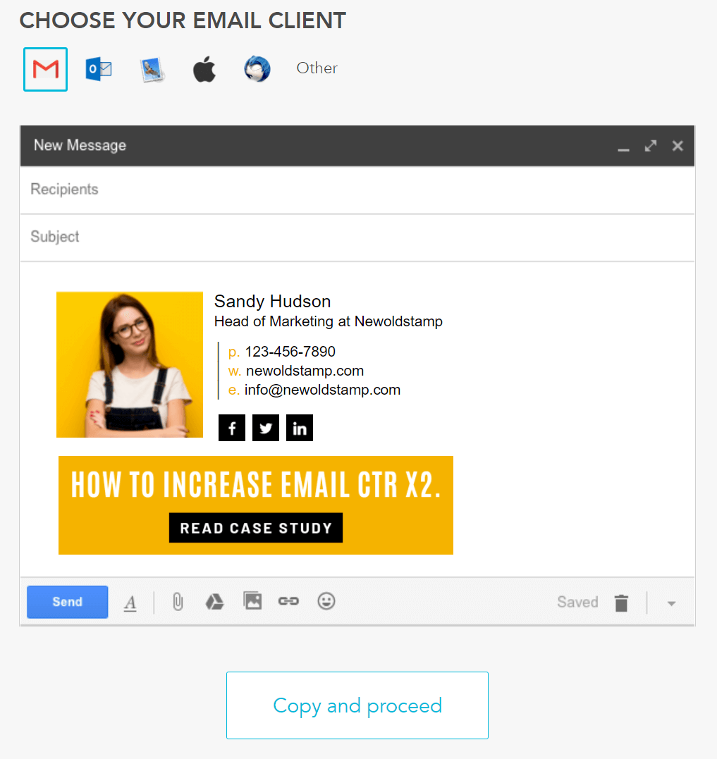 Processo de instalação de assinatura de e-mail