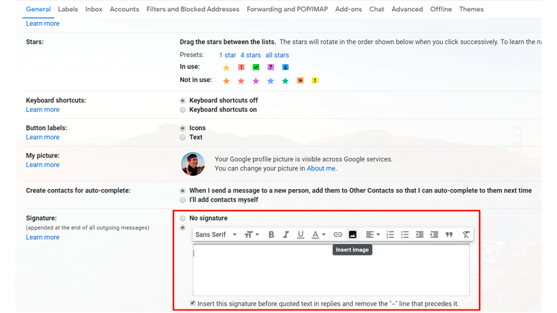 Adaugă sigla semnăturii tale de e-mail Gmail