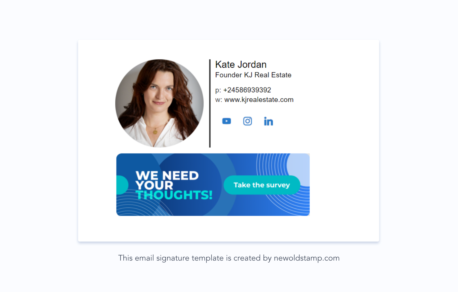 Pictograma Linkedin într-o semnătură de e-mail
