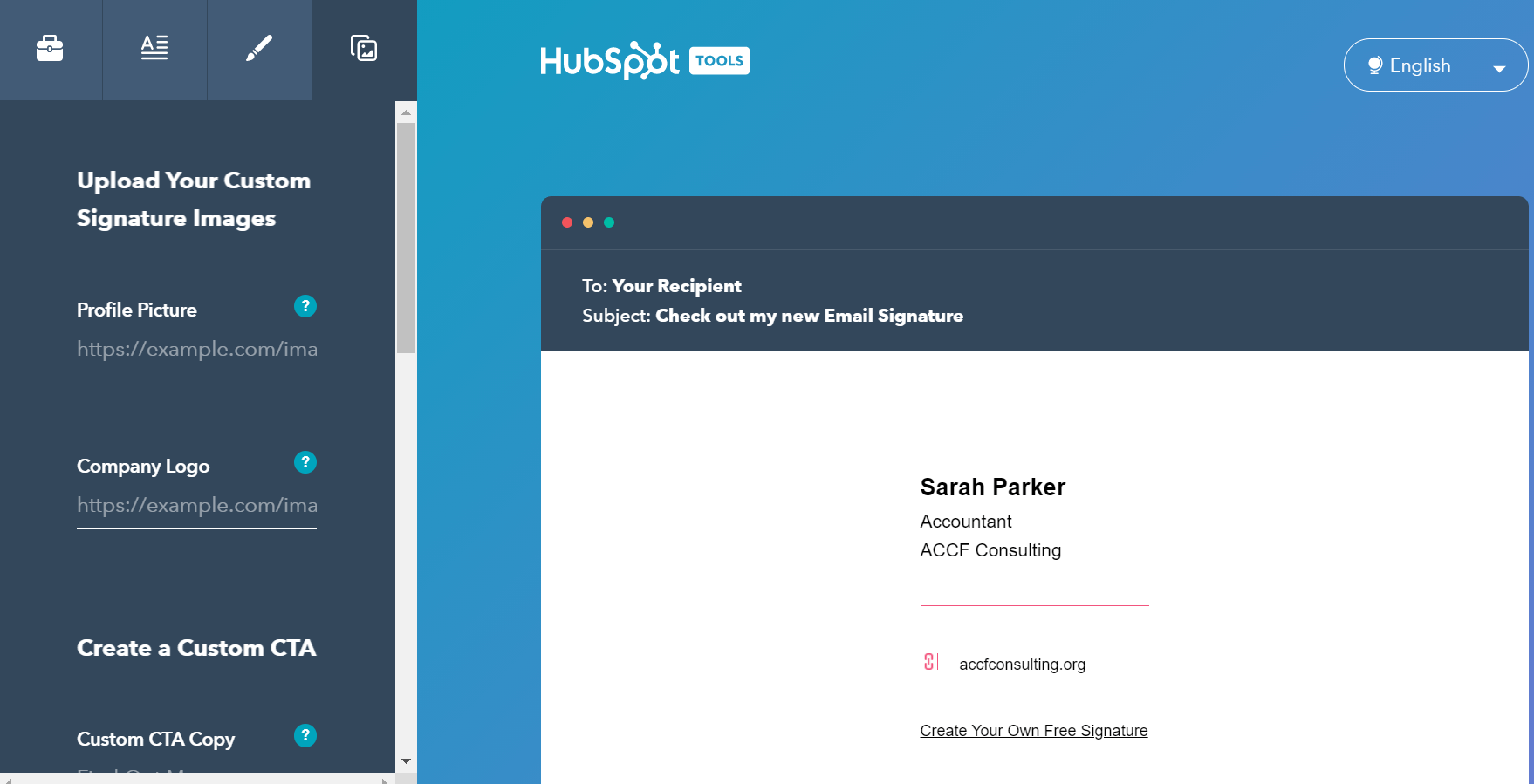 โปรแกรมสร้างลายเซ็นอีเมล HubSpot