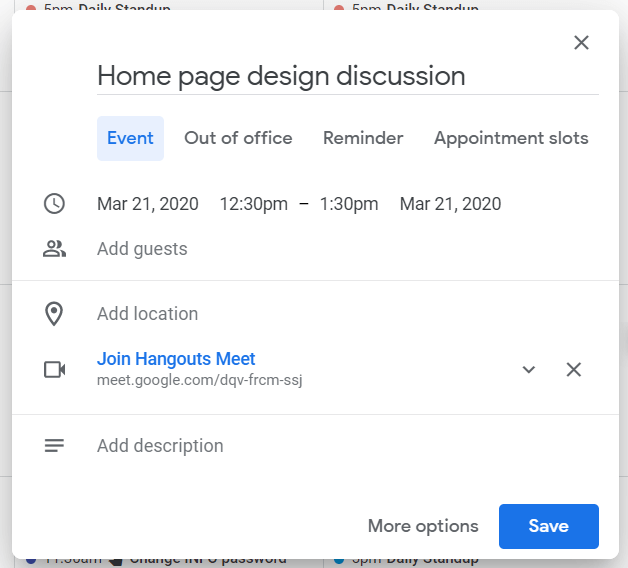 Programați întâlniri în Google Calendar