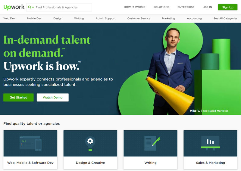 Pagina de start Upwork