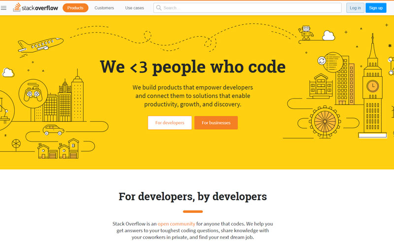 Pagina principală Stack Overflow