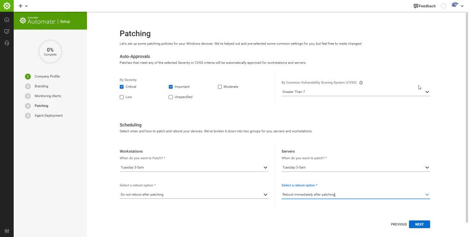 <p style="text-align: center;"><span style="font-weight: 400;">Patching in </span><a href="https://www.capterra.com/p/142789 /ConnectWise-Automate/"><span style="font-weight: 400;">ConnectWise Automate</span></a><span style="font-weight: 400;"> (</span><a href="https://www.capterra.com/p/142789/ConnectWise-Automate/"><span style="font-weight: 400;">Quelle</span></a><span style=" Schriftstärke: 400;">)</span></p> <p style="text-align: center;"><span style="font-weight: 400;">Patching in </span><a href="https://www.capterra.com/p/142789/ConnectWise-Automate/"><span style="font-weight: 400;">ConnectWise Automate</span></a><span style="font-weight: 400;"> (</span><a href="https://www.capterra.com/p/142789/ConnectWise-Automate/"><span style="font-weight: 400;">Source</span></a><span style="font-weight: 400;">)</span></p>