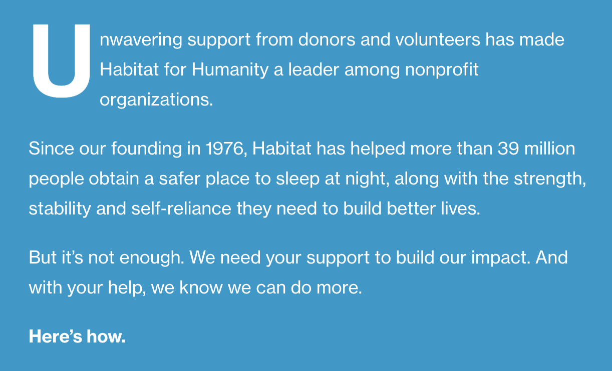 Habitat for Humanity's Case for Support Pendahuluan